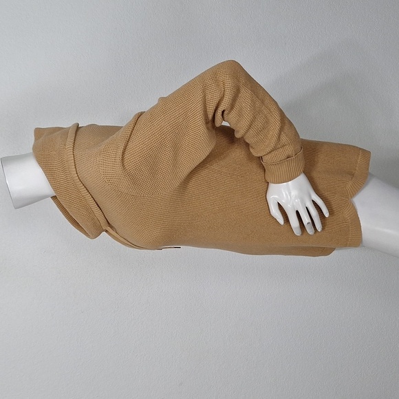 Lauren Ralph Lauren Quiet Luxury Preppy Tan Cowl Neck Drawstring Sweater Size L - Picture 9 of 12